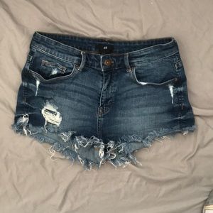 High waisted jean shorts
